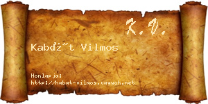 Kabát Vilmos névjegykártya
