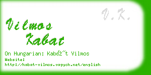 vilmos kabat business card